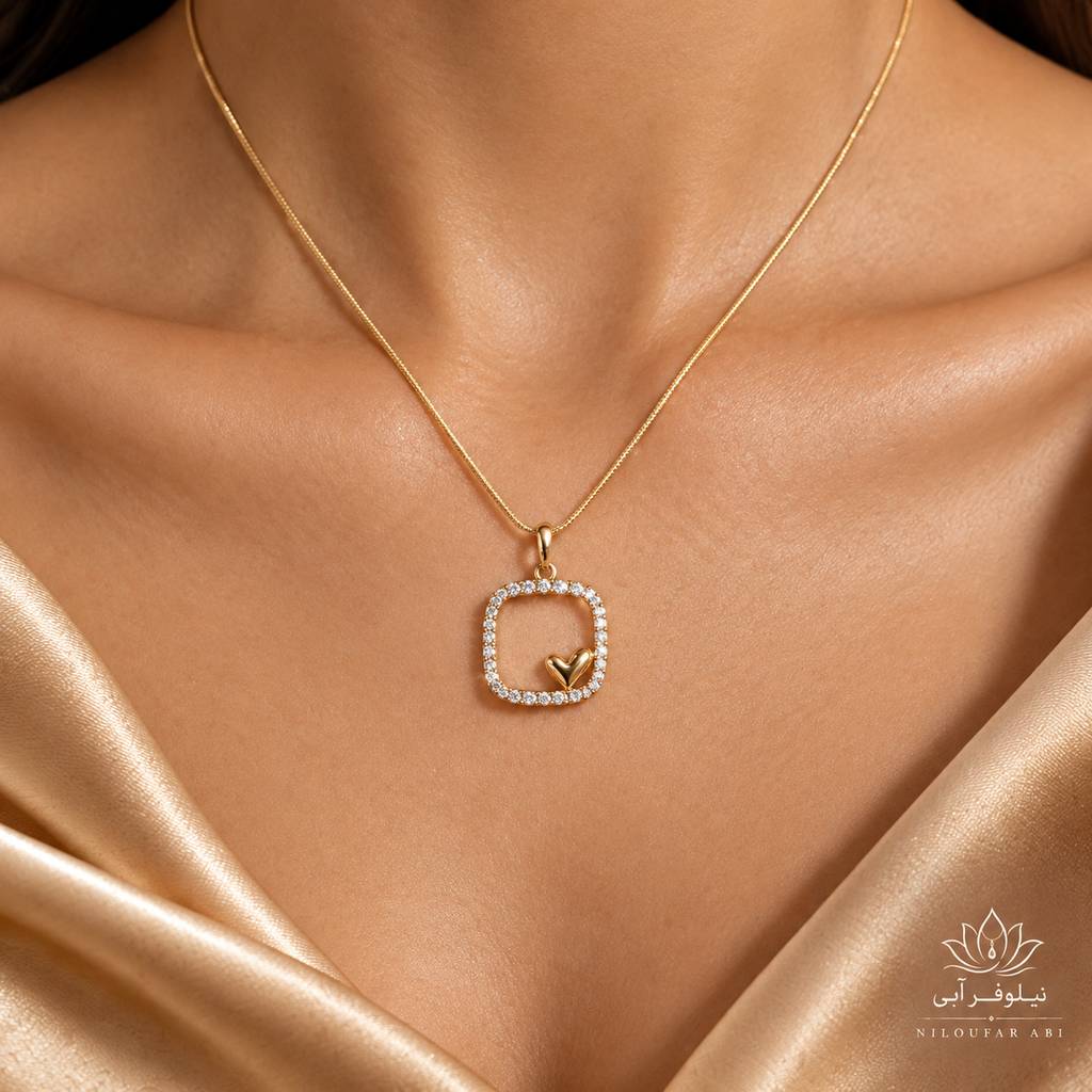 گردنبند جواهری ژوپینگ  طرح قلب